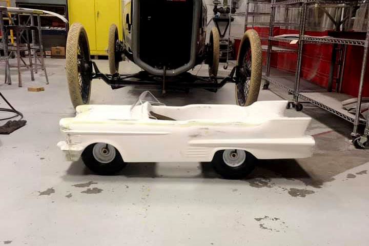 The Cadillac toy car ready for final paint.