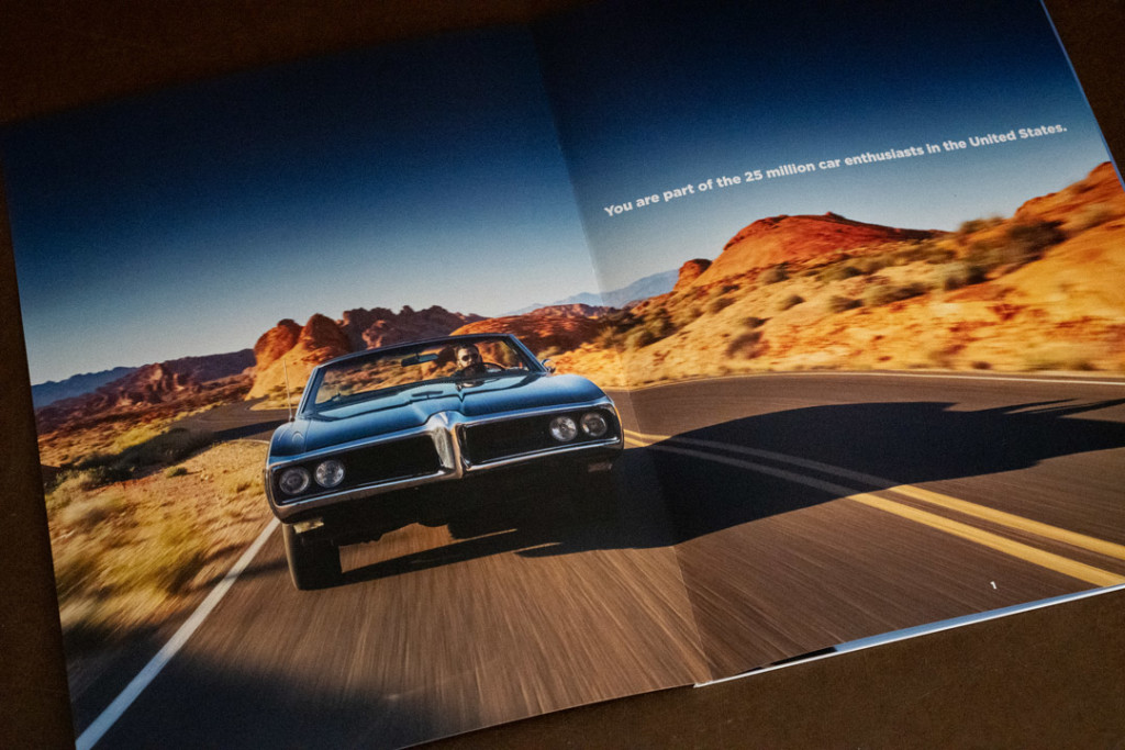 On this page of the Piston Foundation Mission Book the headline reads, You are part of the 25 million car enthusiasts in the United States.