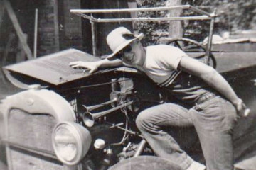 Frank Buonanno at the beginning of his classic car restoration career.