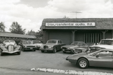 The 1973 Bentley T1 saloon outside Transcendental Audio in Buffalo, New York.