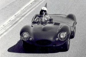 Joel Finn racing has Jaguar XKD588 at Monterey Historics.