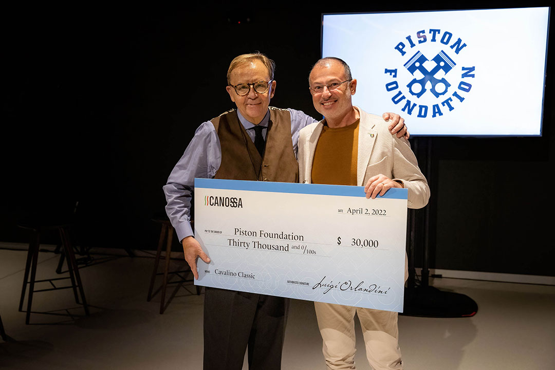 Luigi Orlandini presents The Piston Foundation with a gift of $30,000.